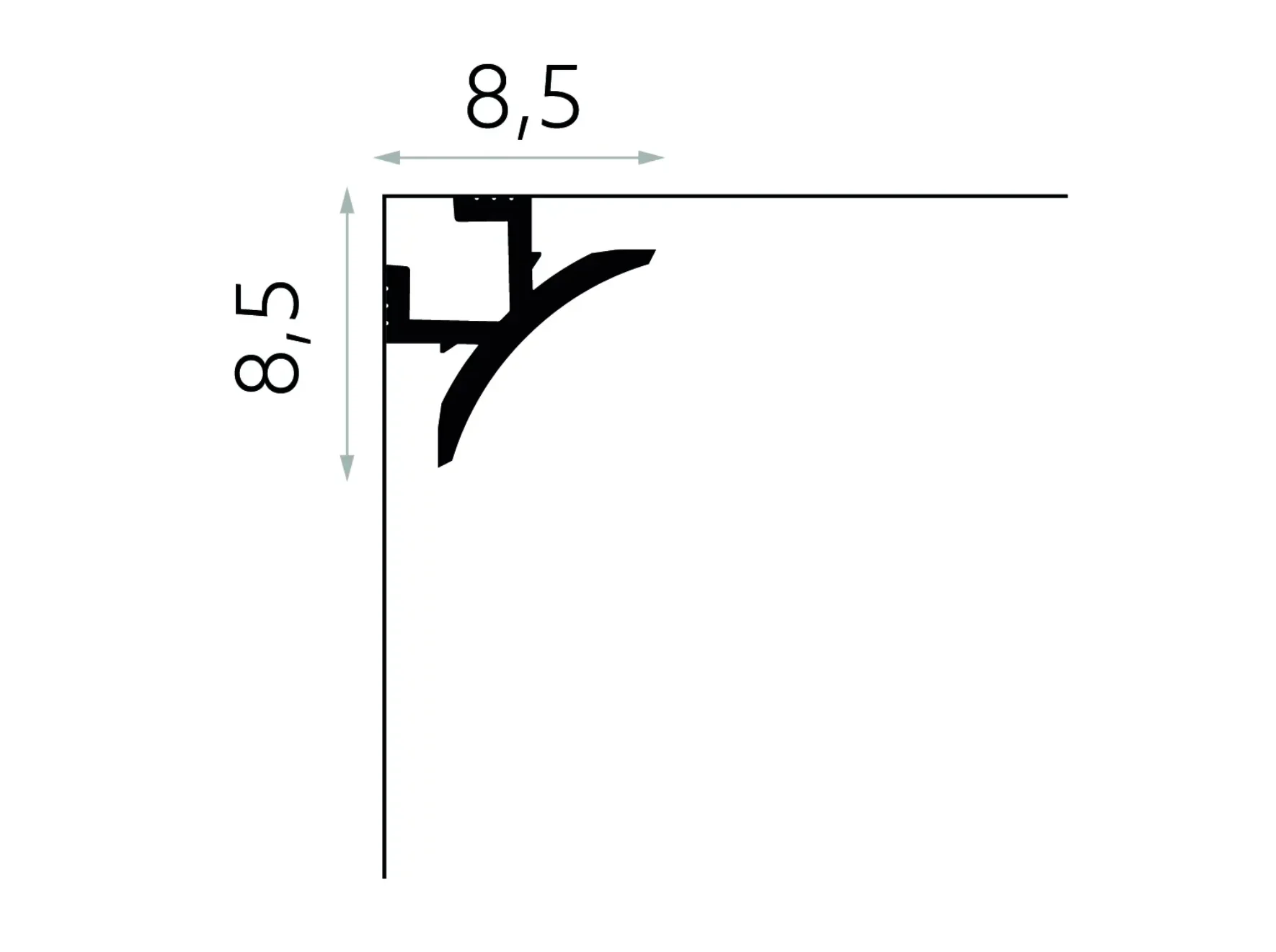 Cornișă bandă LED QL002 — imagine 2